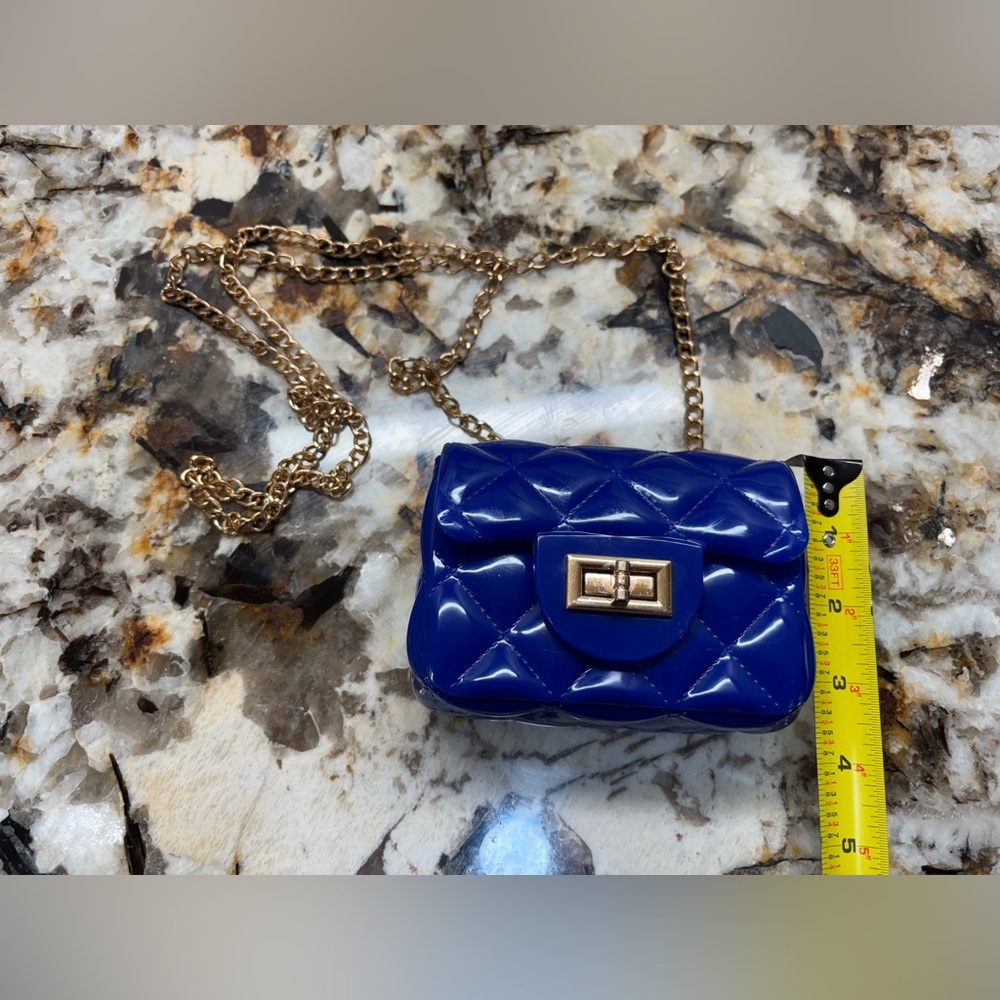 Blue Quilted Chain Bag - Picture 3 of 7